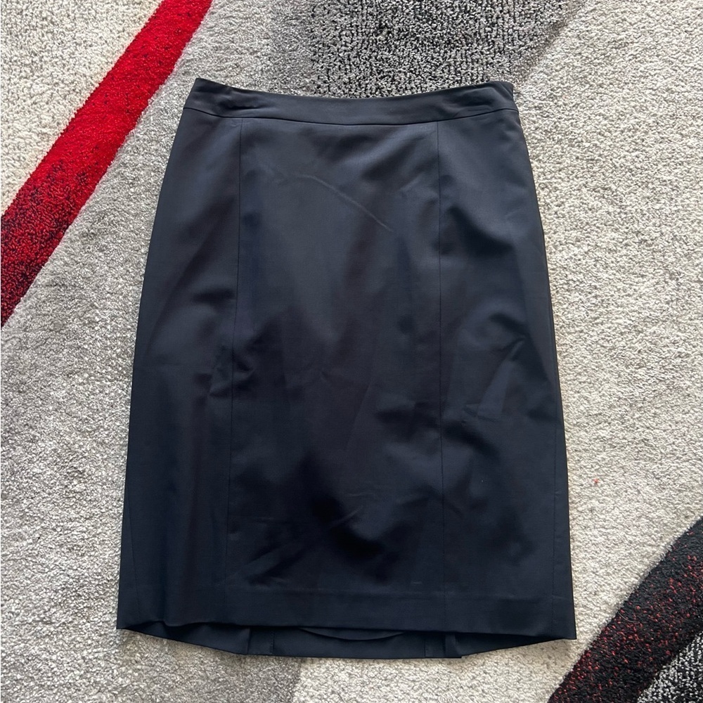 Lafayette 148 New York Black Minimalist Pencil Skirt